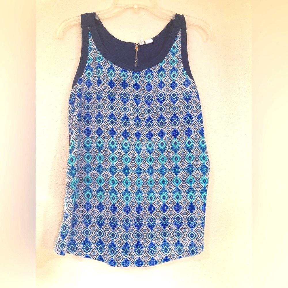 Japna Spaghetti blue and black paper moon halter style blouse